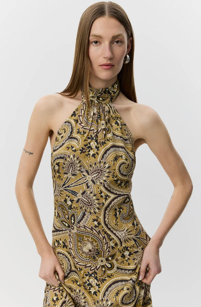 RAESW PAISLEY PRINTED HALTERNECK TOP & SHORT SET