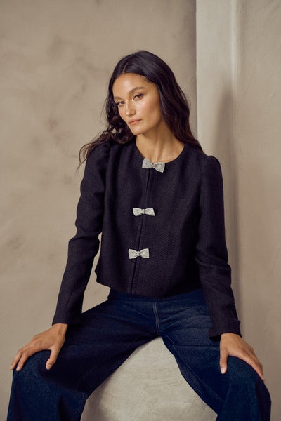 Rhinestone bow jacket *LAST ONE - Sz L*