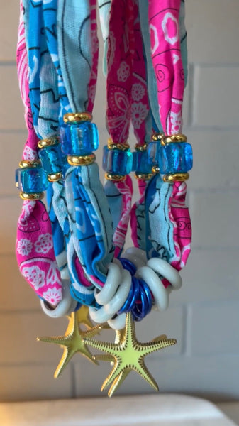 Yellow Starfish/ Multi Bandana Necklace