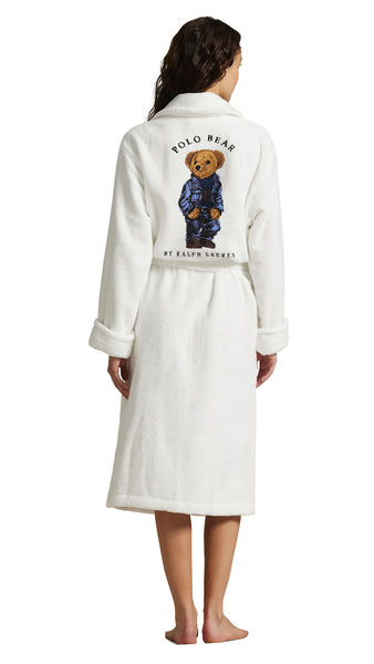 PRINTED BACK ROBE - DENIM BEAR
