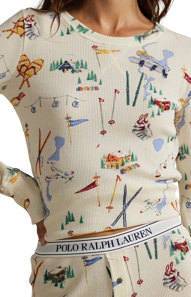 POLO HENLEY & JOGGER SET - TRAVEL SKI PRNT