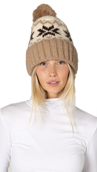 LINED FAUX FUR POM POM HAT