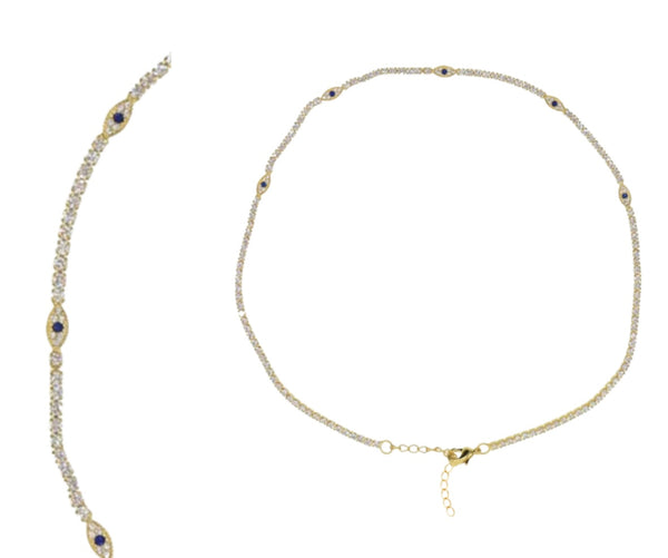 ZUZU EVIL EYE TENNIS NECKLACE