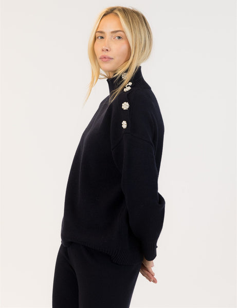BLAKE NAVY MOCKNECK SWEATER