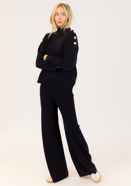 BLAKE NAVY MOCKNECK SWEATER