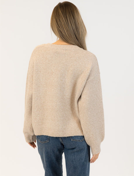 BOWS BEIGE PULLOVER SWEATER