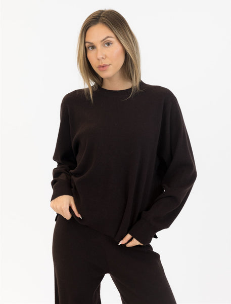 CLARET & PICO CHOCO BROWN SWEATER PANT SET