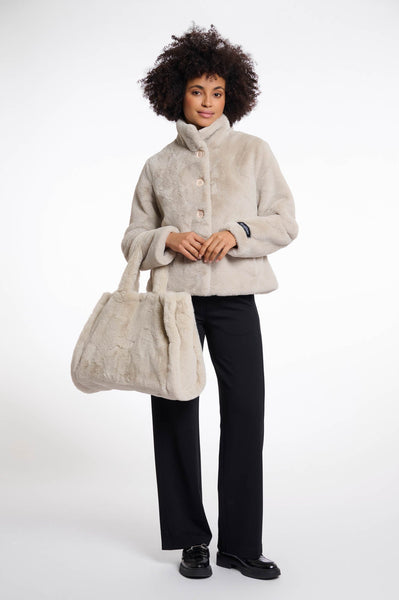DAAN FAUX FUR LARGE SHOPPER - BIRCH