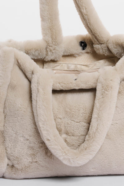 DAAN FAUX FUR LARGE SHOPPER - BIRCH