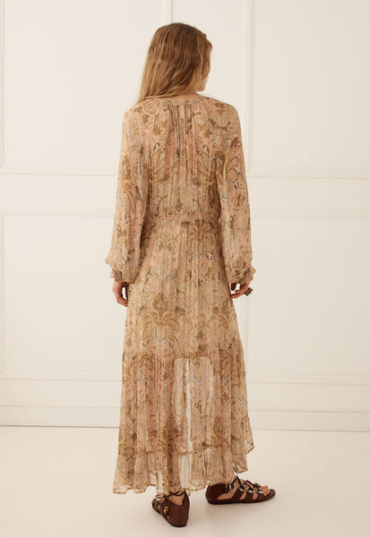 Damask Button Through Gown