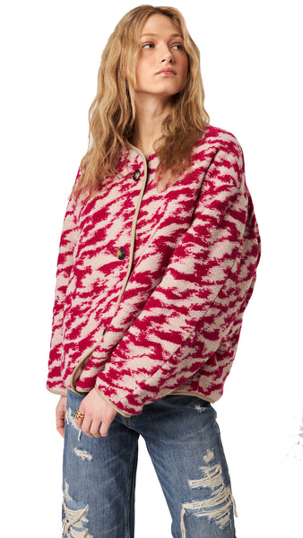 QUINCY RASPBERRY SWIRL REVERSIBLE JACKET