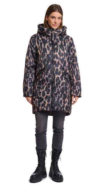 LUNE PADDED JACKET W/ HOOD - LEOPARD *LAST ONE*