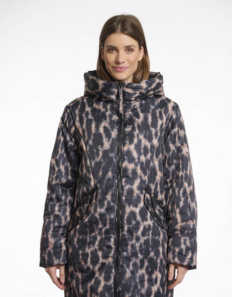 LUNE PADDED JACKET W/ HOOD - LEOPARD *LAST ONE*