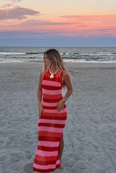 Holly Rose Dress - Ruby Stripe