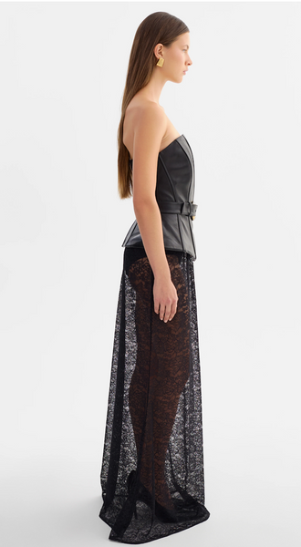 CALA BLACK BELTED LEATHER BUSTIER