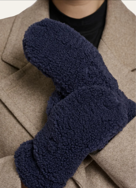 ALEIDA TEDDY GLOVES - NIGHT GREY