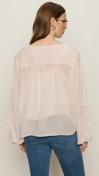 BETTER DAYS RUFFLE BLOUSE - PINK MILK