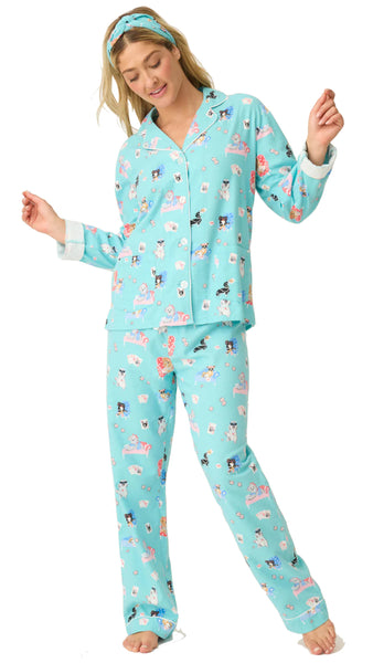 This Is How I Roll Dog Print Flannel PJ Set