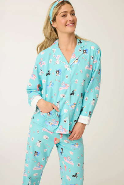 This Is How I Roll Dog Print Flannel PJ Set