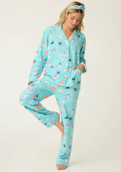 This Is How I Roll Dog Print Flannel PJ Set