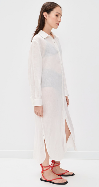 Maxi Boyfriend Button Down Shirt / Coverup