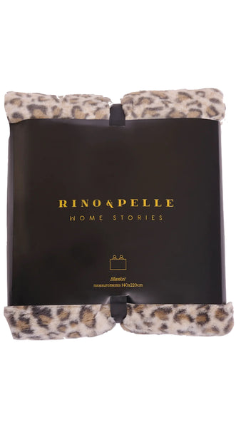 KESLIN LEOPARD FAUX FUR BLANKET