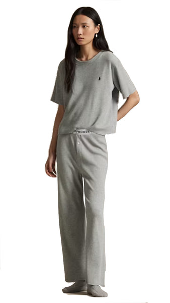 Waffle-Knit Pajama Set Short Sleeve Lounge/PJ Set