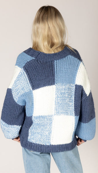 LENNY HAND KNIT DENIM CARDI