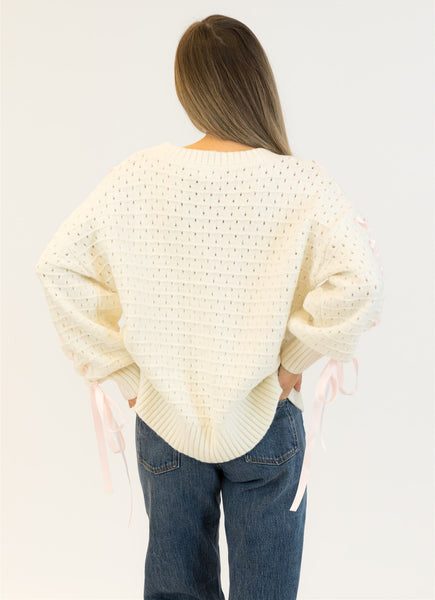LYDIA CREWNECK RIBBON PULLOVER
