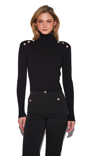 RAVEN TURTLENECK SWEATER IN RICH CAVIAR