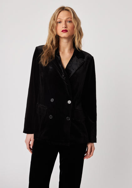 JASPER DOUBLE BREASTED VELVET BLAZER