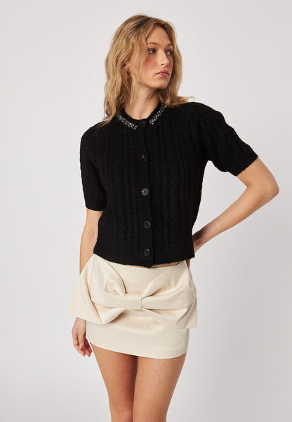 MAXWELL EMBELLISHED S/S CARDIGAN