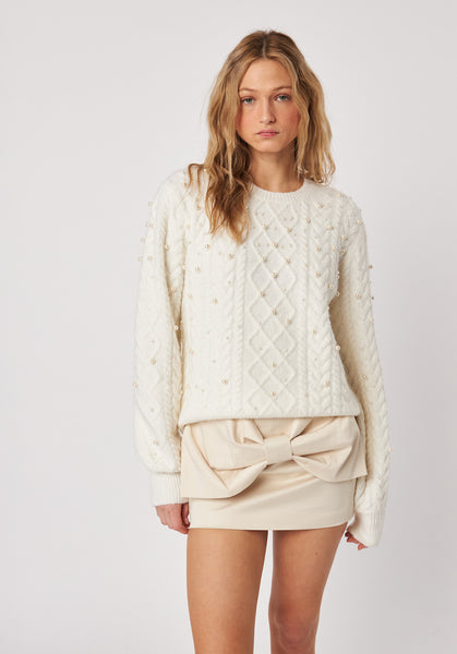 LUX PEARLY CABLE SWEATER