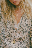 SNOW LEOPARD ASYMMETRICAL BLOUSE
