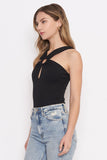 KEYHOLE BLACK BODYSUIT *LAST ONE - L*