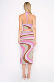 Sleeveless Swirl Side Cutout Dress