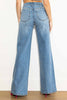 STUDDED PEARL HIGH RISE WIDE LEG JEAN