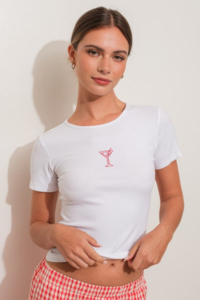 MARTINI EMBROIDERED TEE