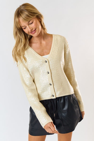 SEQUIN SWEATER CARDIGAN