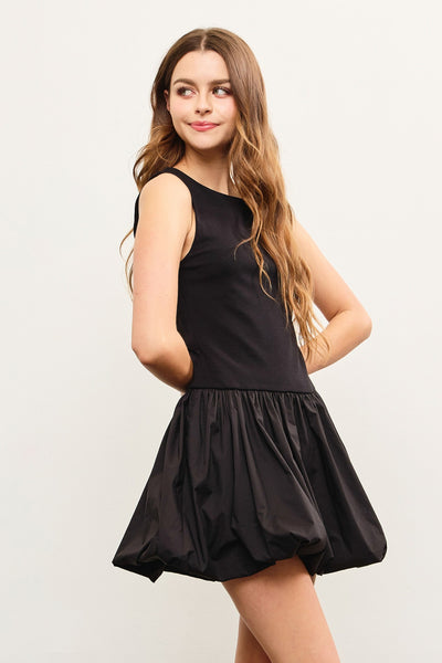 BUBBLE HEM MINI DRESS