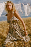 SNOW LEOPARD STRAPY GOWN