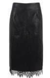 GREG FAUX LEATHER LACE TRIM SKIRT