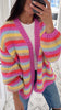 MULTI-STRIPED CARDIGAN SWEATER