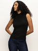 SLEEVELESS ZIP MOCK TOP