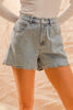 HI RISE DENIM SHORTS WITH SCALLOP HEM