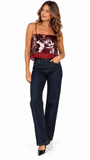 CARLOTA SEQUIN TOP - MERLOT