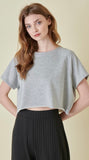 Boxy Edgy Raw Hem Crop Top