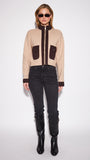 CAMILLA ZIP UP CARDIGAN SWEATER IN ROASTED ACORN