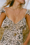 SNOW LEOPARD STRAPY GOWN