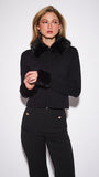 CLEMENTINE SWEATER CARDIGAN IN RICH CAVIAR